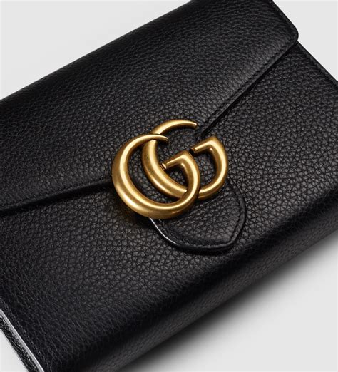 gucci black purse with chain|Gucci mini wallet on chain.